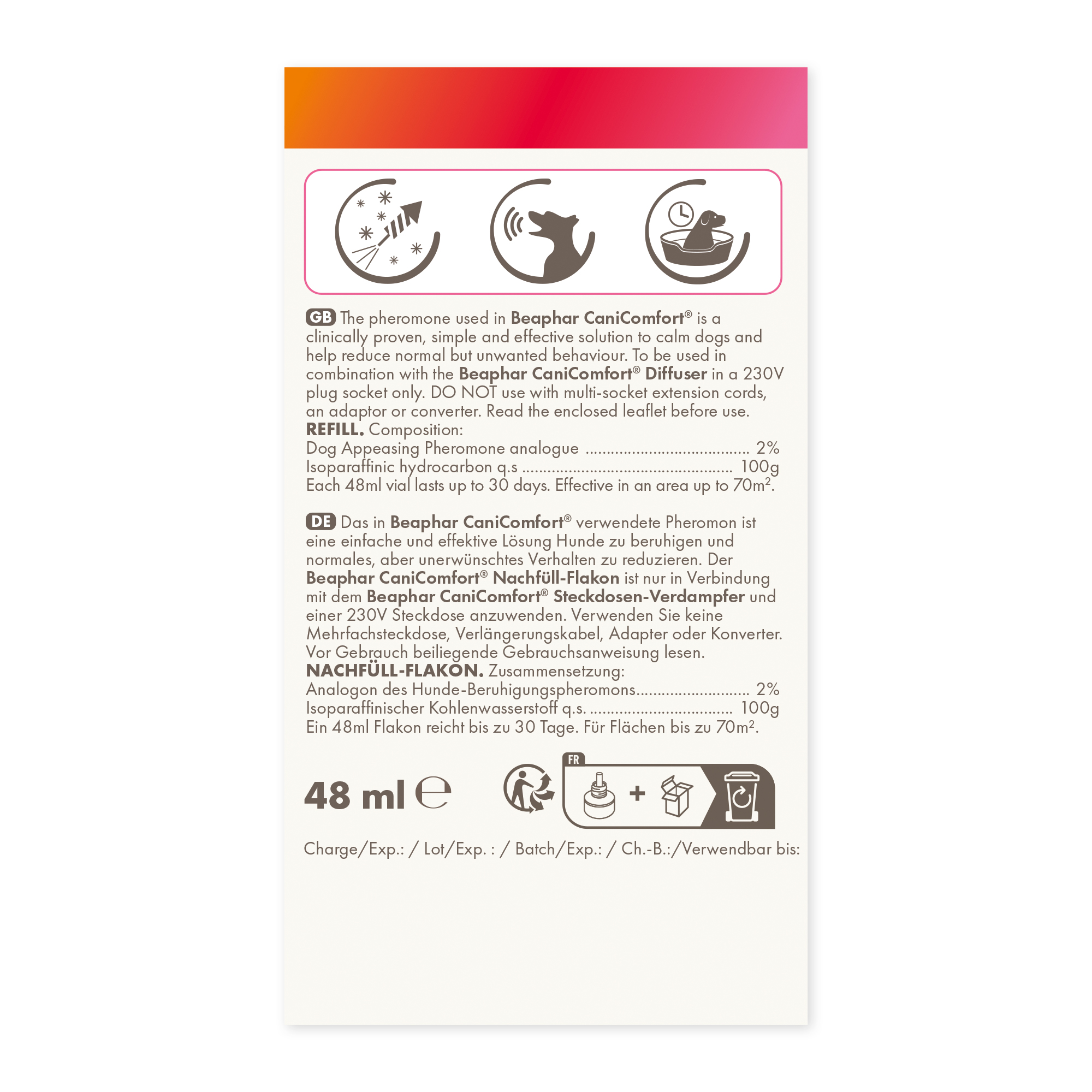 CaniComfort® nyugtató hatású feromonos párologtató utántöltő