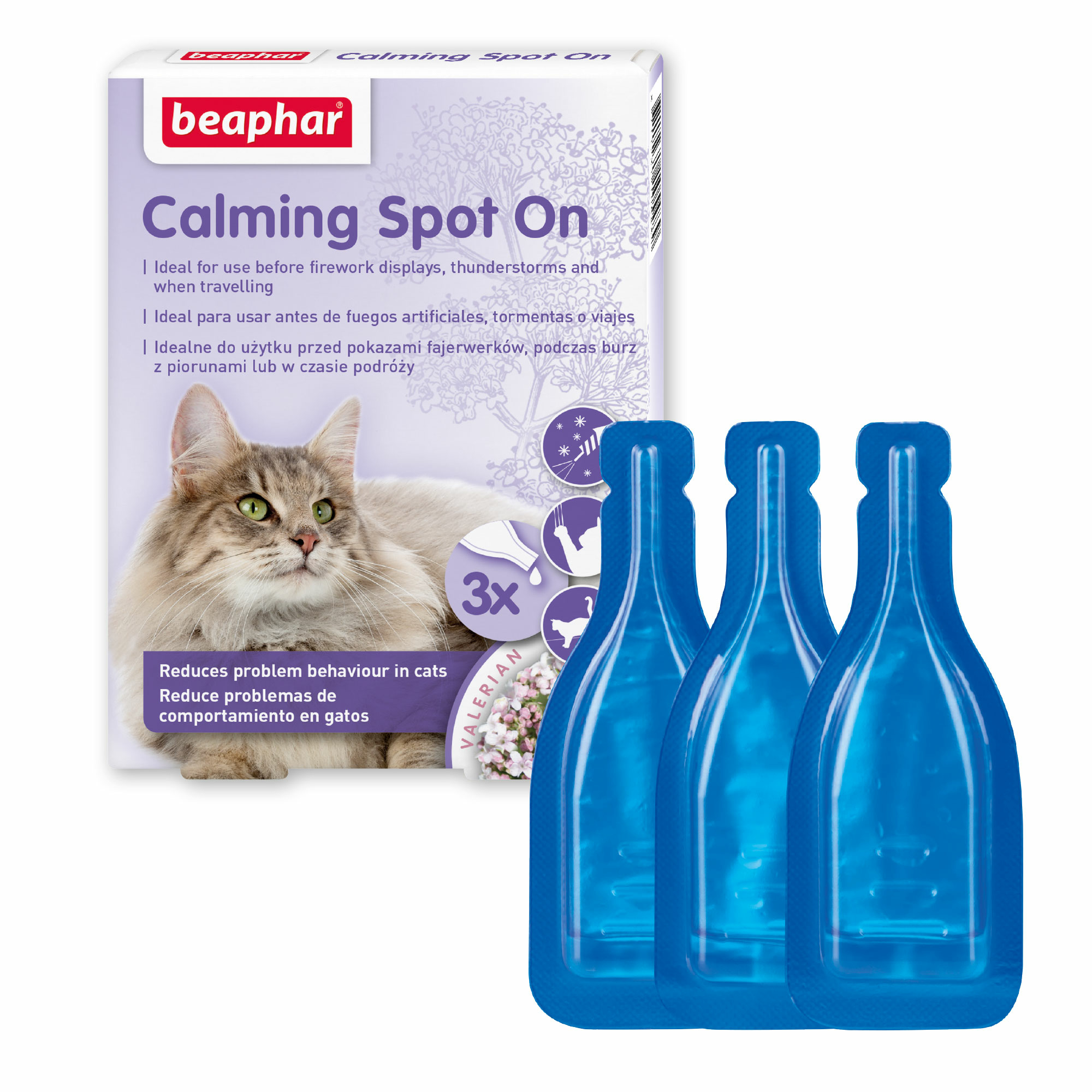 Beaphar Calming Spot On Pipetas Calmantes para Gato - 3 x 0.4ml