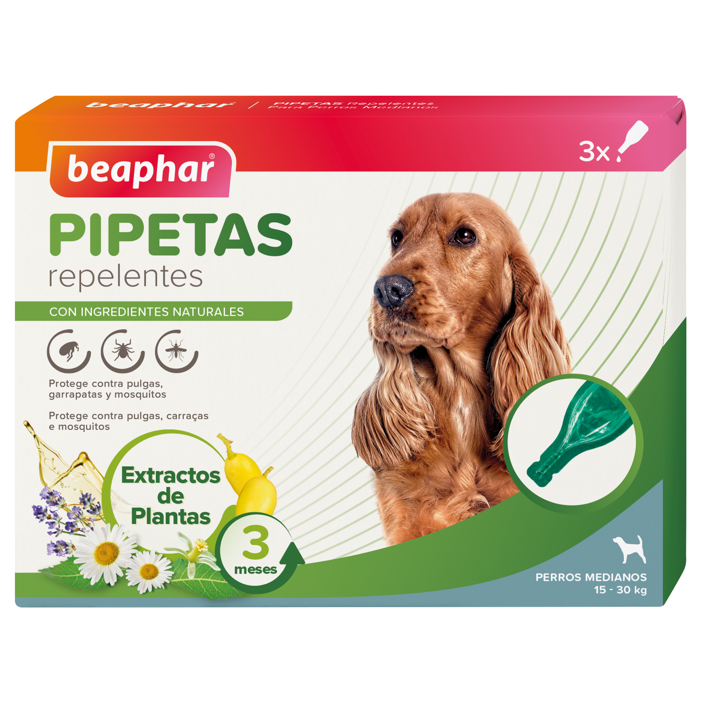 Beaphar Pipetas Repelentes Perro Mediano - 3 x 2ml