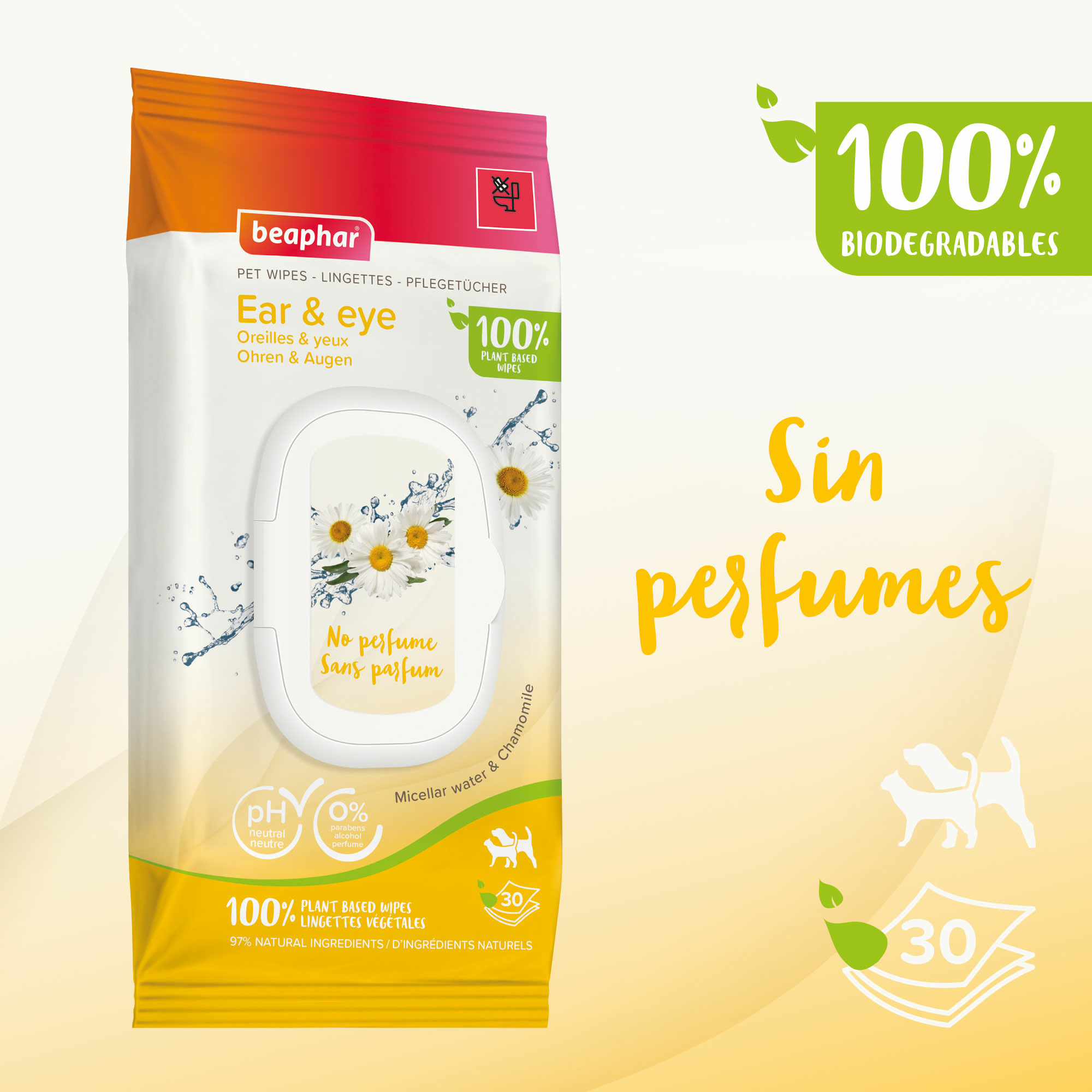 Beaphar Toallitas Húmedas Ojos y Oídos - 30u