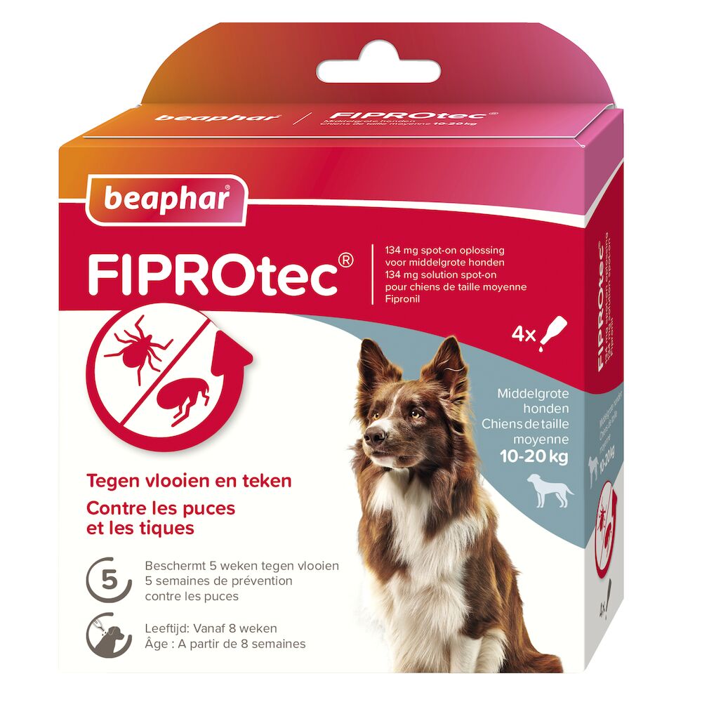 Beaphar FIPROtec® Spot-On hond 10-20kg 4 pipetten
