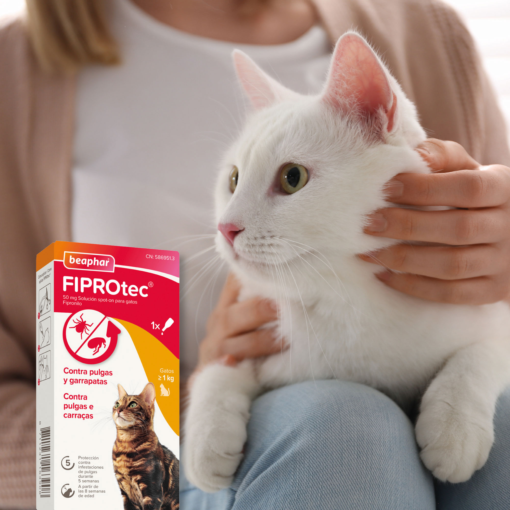 Beaphar FIPROtec® Pipeta Antiparasitaria Gatos - 1 Pipeta