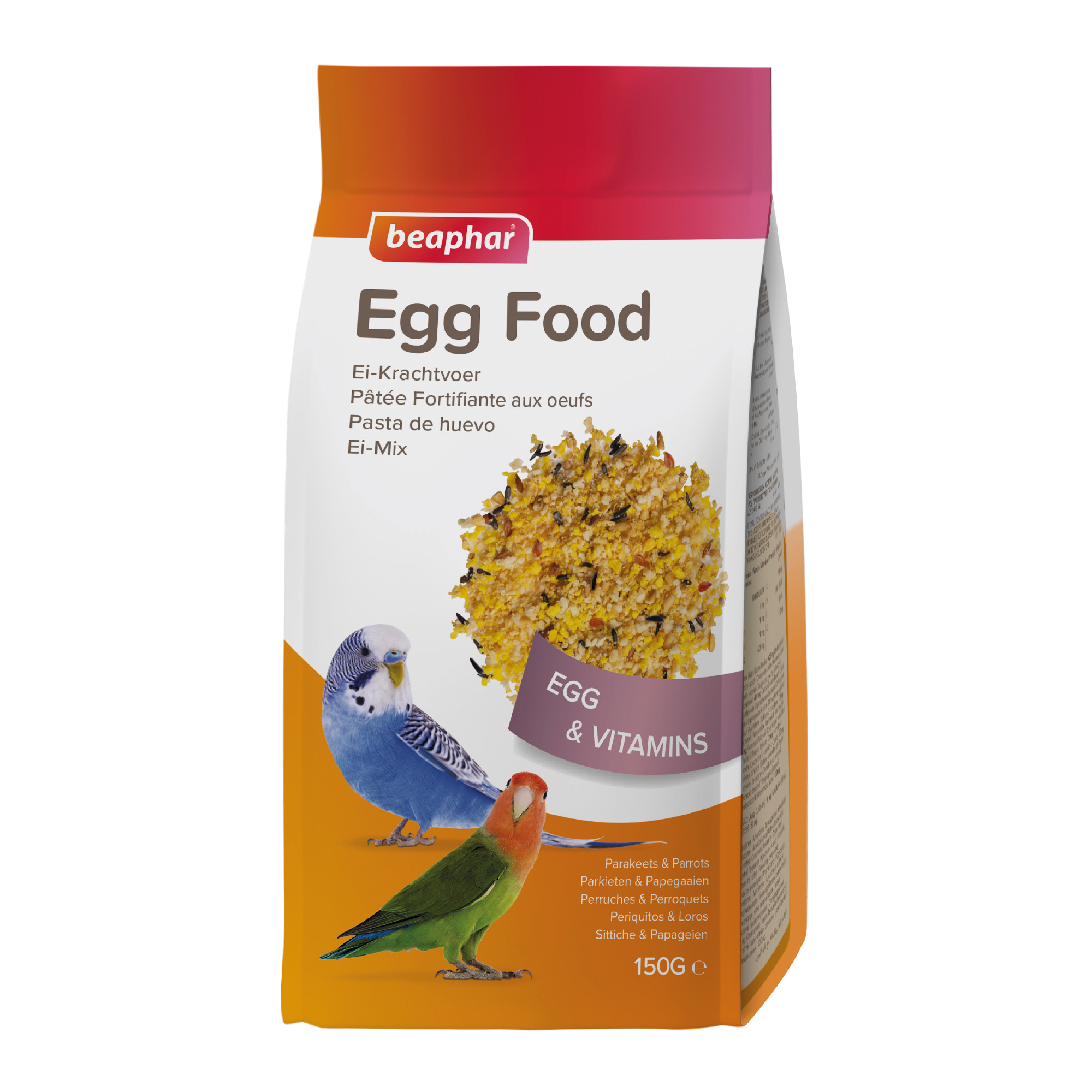 Beaphar Pasta de Huevo Periquitos, Agapornis, Pequeñas Cotorras - 150g