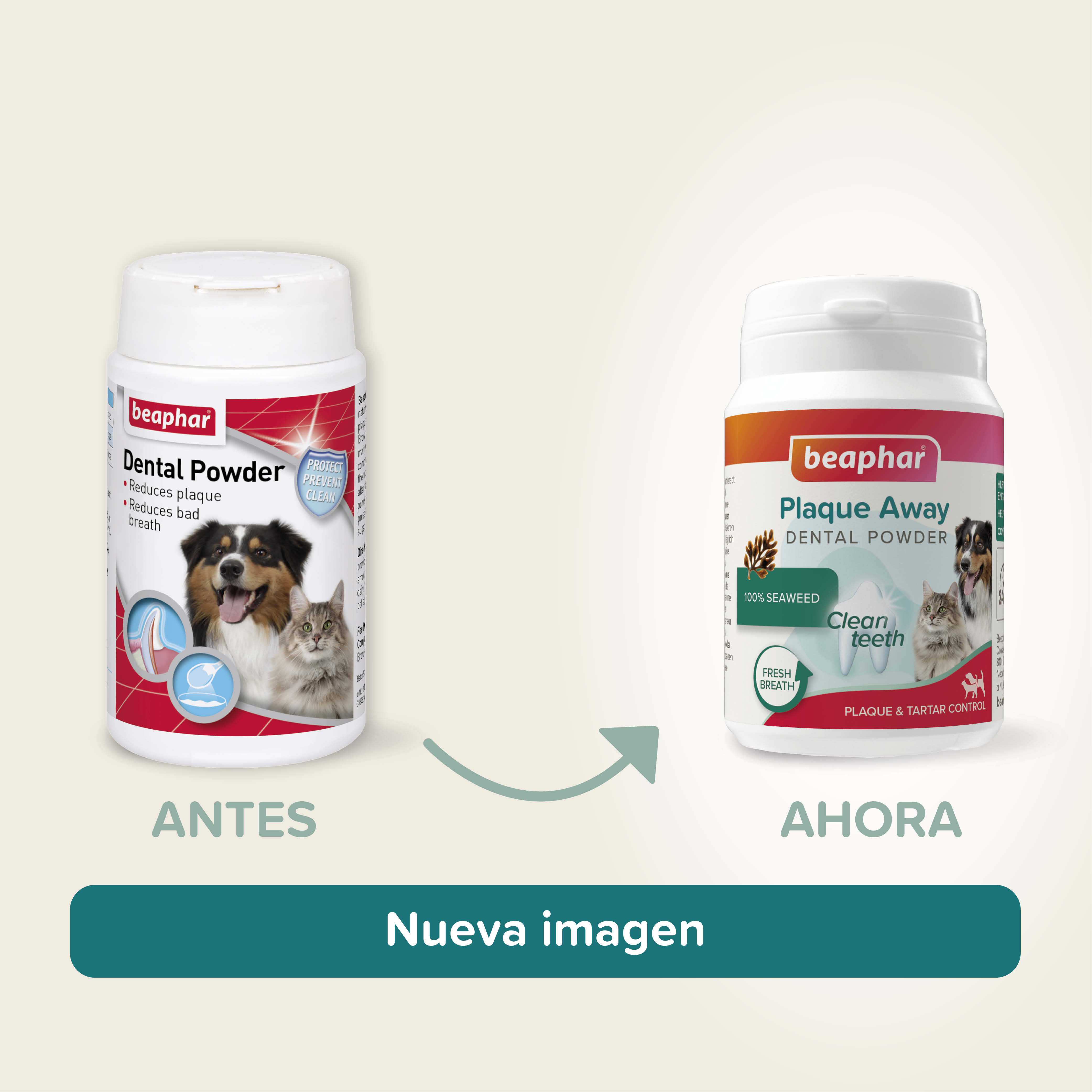 Beaphar Plaque Away Polvos Dentales Perros y Gatos - 80g