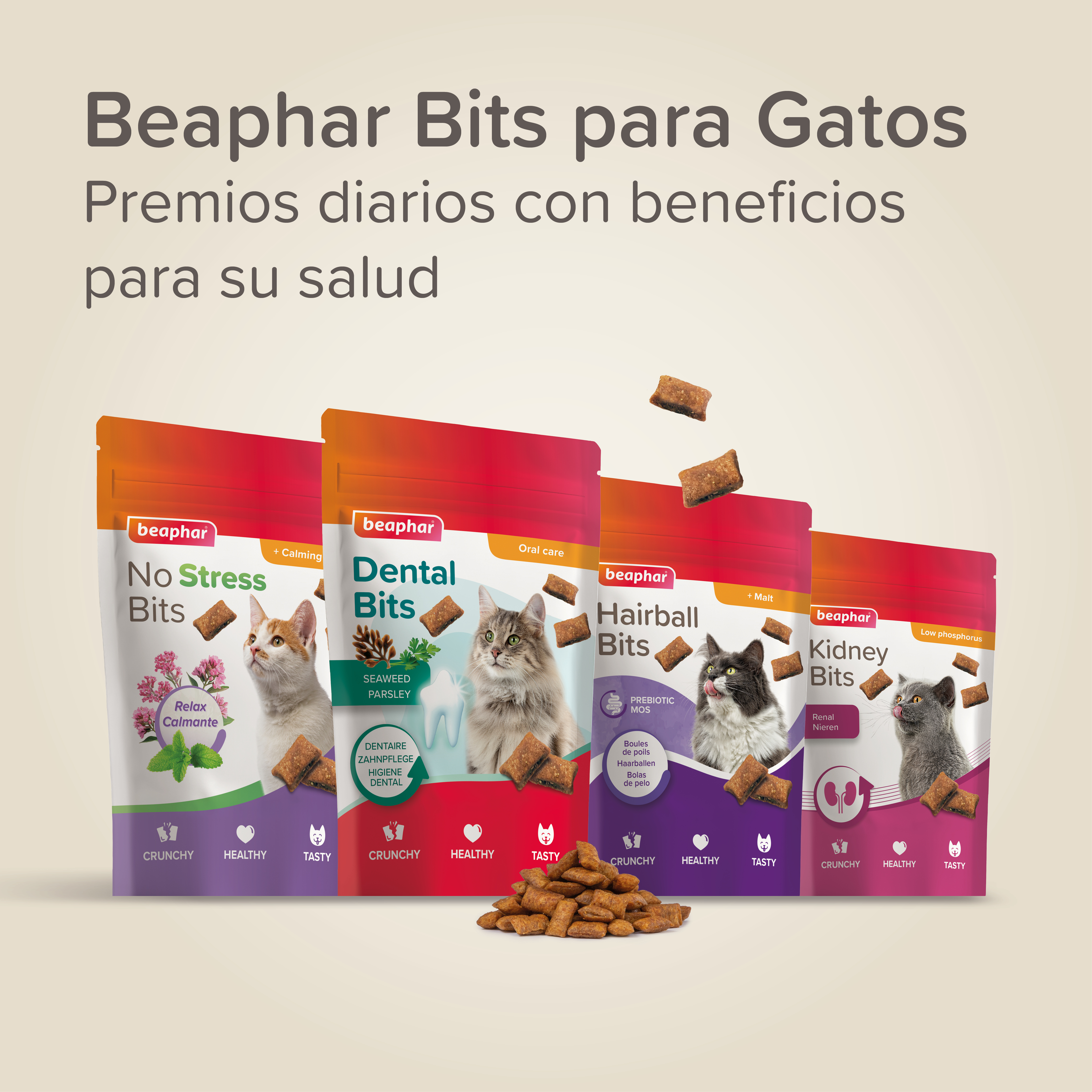 Beaphar Dental Bits - Snack para Gatos - 60g