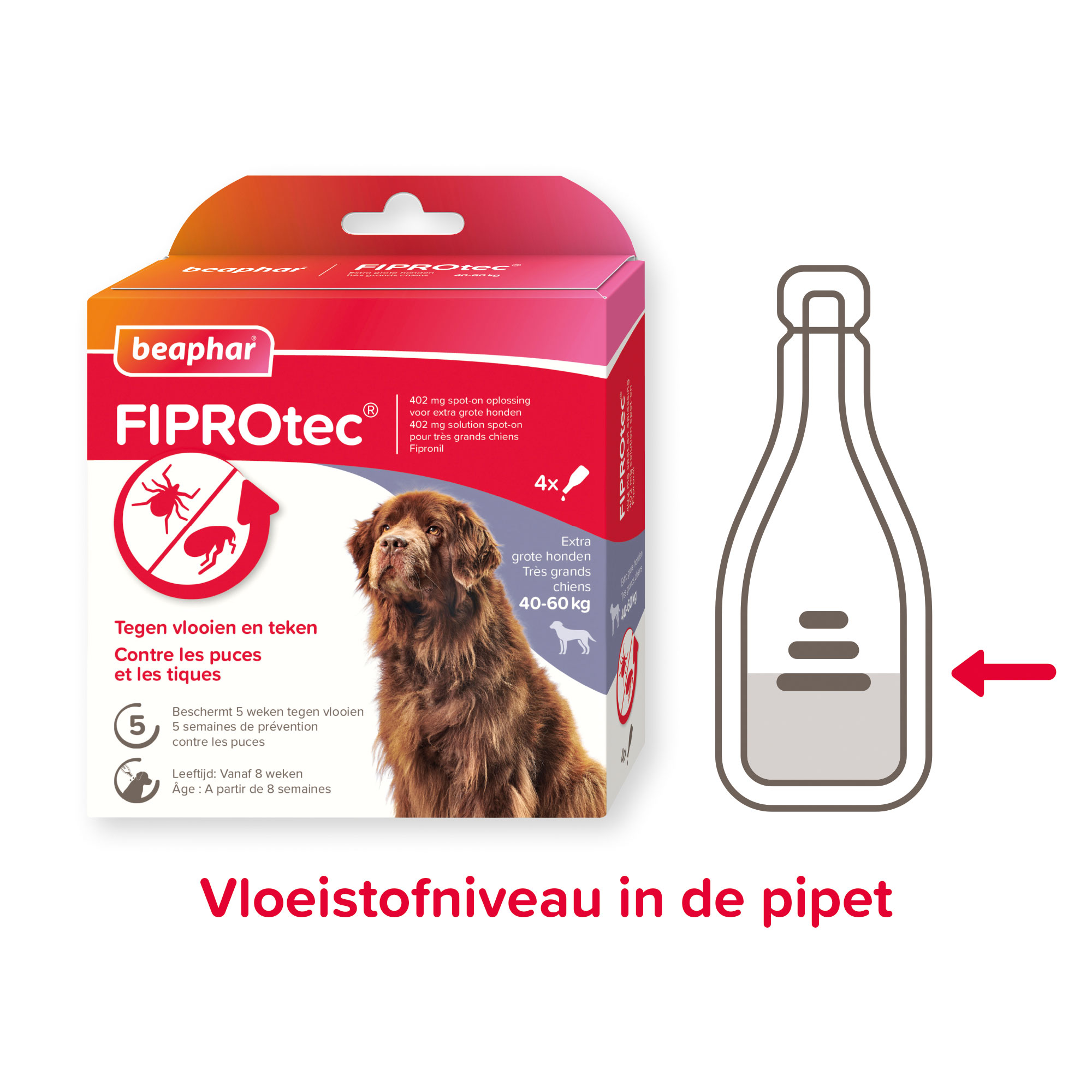 Beaphar FIPROtec® Spot-On hond 40-60kg 4 pipetten