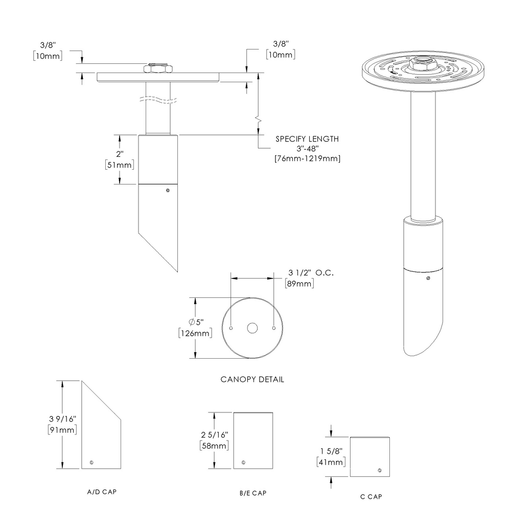 MICRO NITE - Ceiling Mount - Low Voltage - LED High-Power - Stem Mount