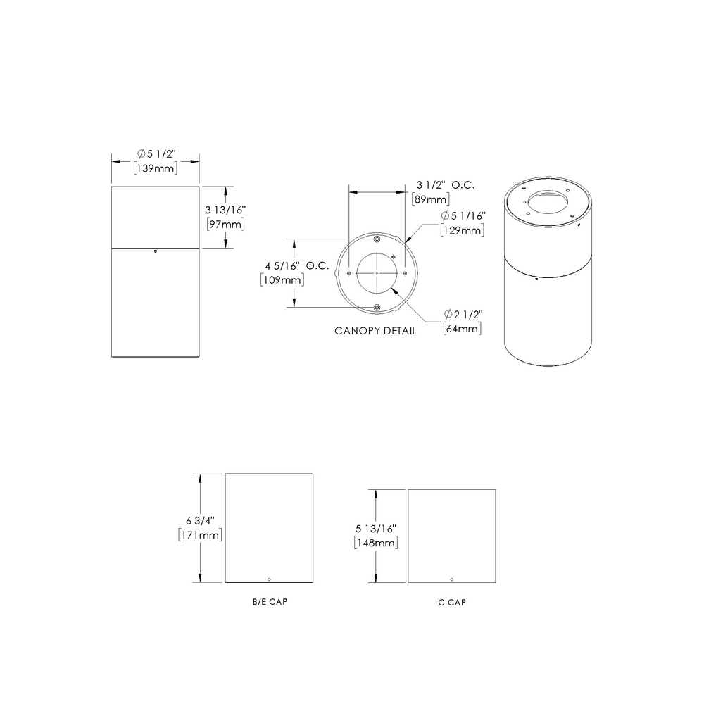 ALPINE - Ceiling Mount - Remote Driver - LED Color Tuning - Symmetrical Optics