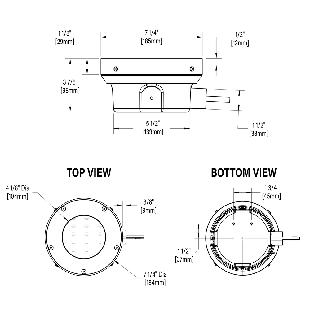 HP2 - In-grade - Remote Driver - LED High-Power - Shallow Housing - Faceplate Flush Mount