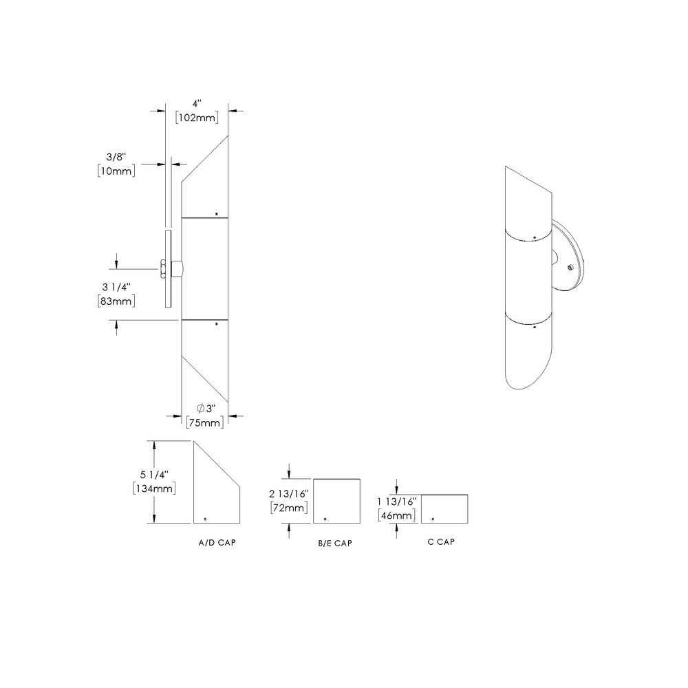 DENALI - Wall Mount - Remote Driver - LED COB - Dual - Downlight and Uplight