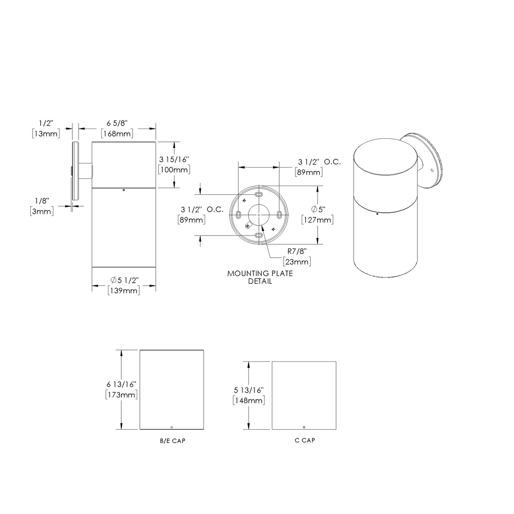 ALPINE - Wall Mount - Remote Driver - LED COB - Single - Downlight or Uplight