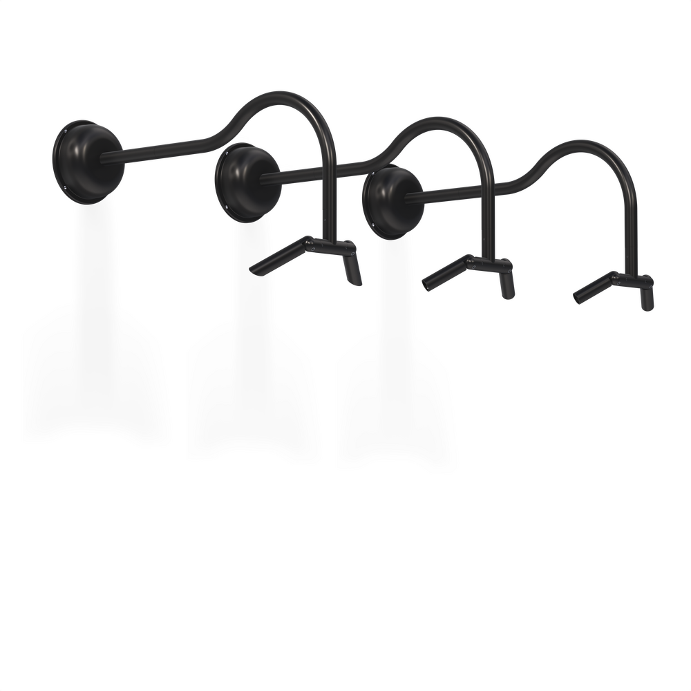 MINI MICRO - Wall Mount - Line Voltage Via Transformer - LED High-Power - Style A - 2 Fixtures - Power Canopy PC1 - Asymmetrical Optics