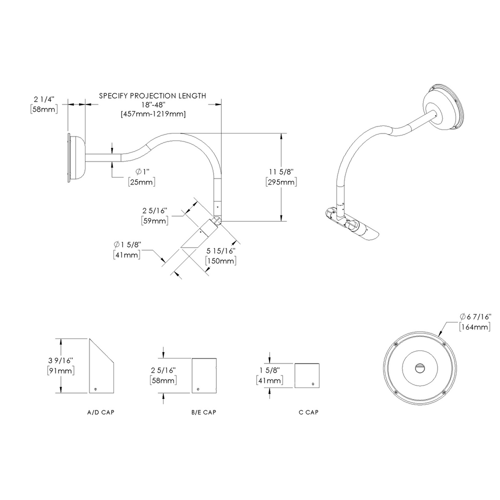 MICRO NITE - Wall Mount - Line Voltage Via Transformer - LED High-Power - Style A - 2 Fixtures - Power Canopy PC1