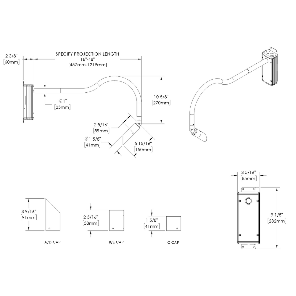 MICRO NITE - Wall Mount - Line Voltage Via Transformer - LED High-Power - Style A - Single - Universal Power Module PM1