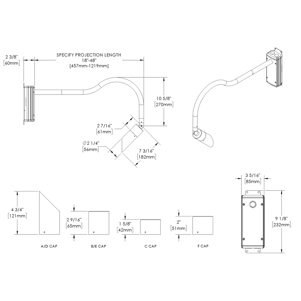 NITE STAR - Wall Mount - Line Voltage Via Transformer - LED High-Power - Style A - Single - Universal Power Module PM1