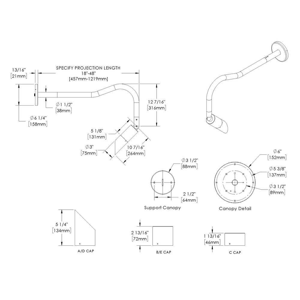 DENALI - Wall Mount - Remote Driver - LED COB - Style A - Single