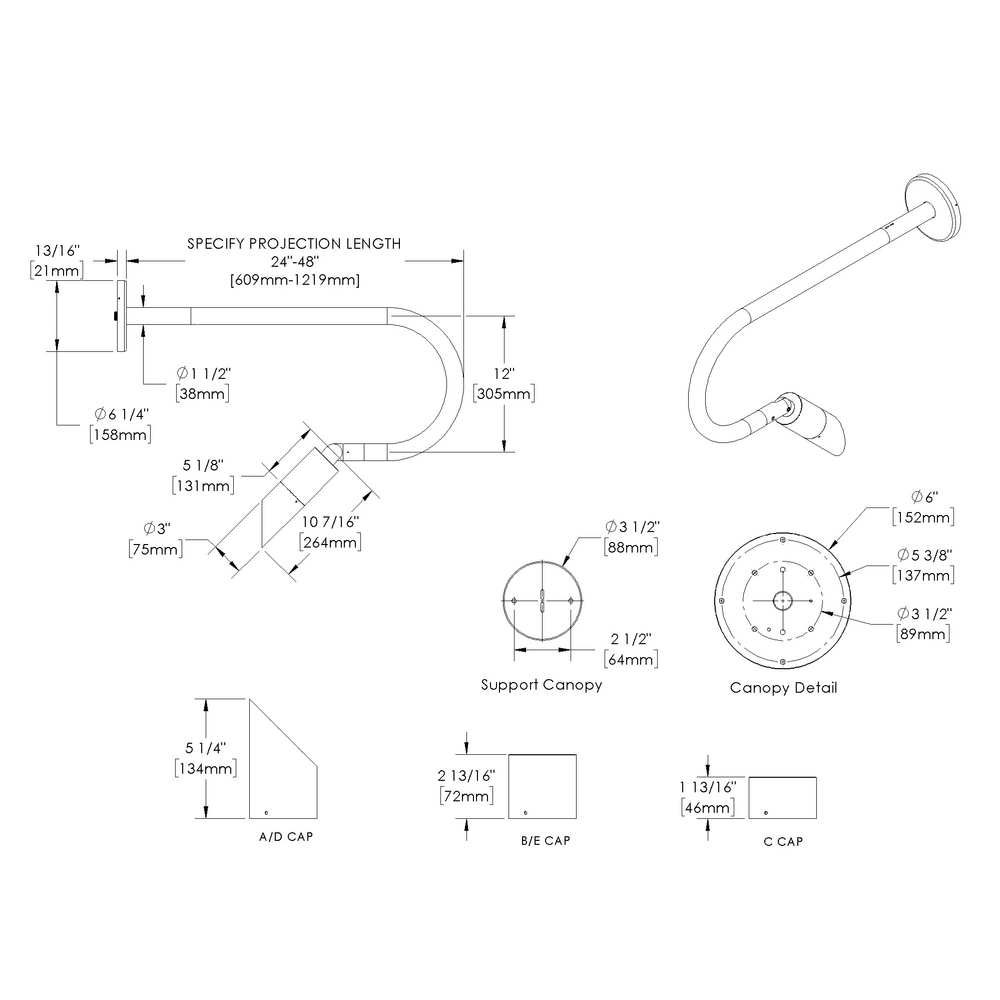 DENALI - Wall Mount - Remote Driver - LED COB - Style B - Single