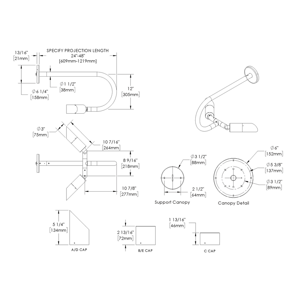 DENALI - Wall Mount - Remote Driver - LED COB - Style B - 2 Fixtures