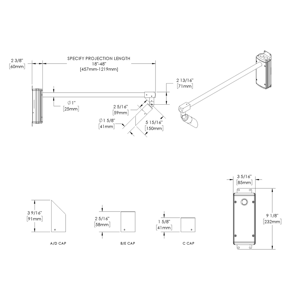 MICRO NITE - Wall Mount - Line Voltage Via Transformer - LED High-Power - Style C - Single - Universal Power Module PM1