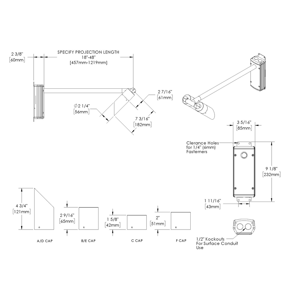 NITE STAR - Wall Mount - Line Voltage Via Transformer - LED High-Power - Style C - 2 Fixtures - Universal Power Module PM1