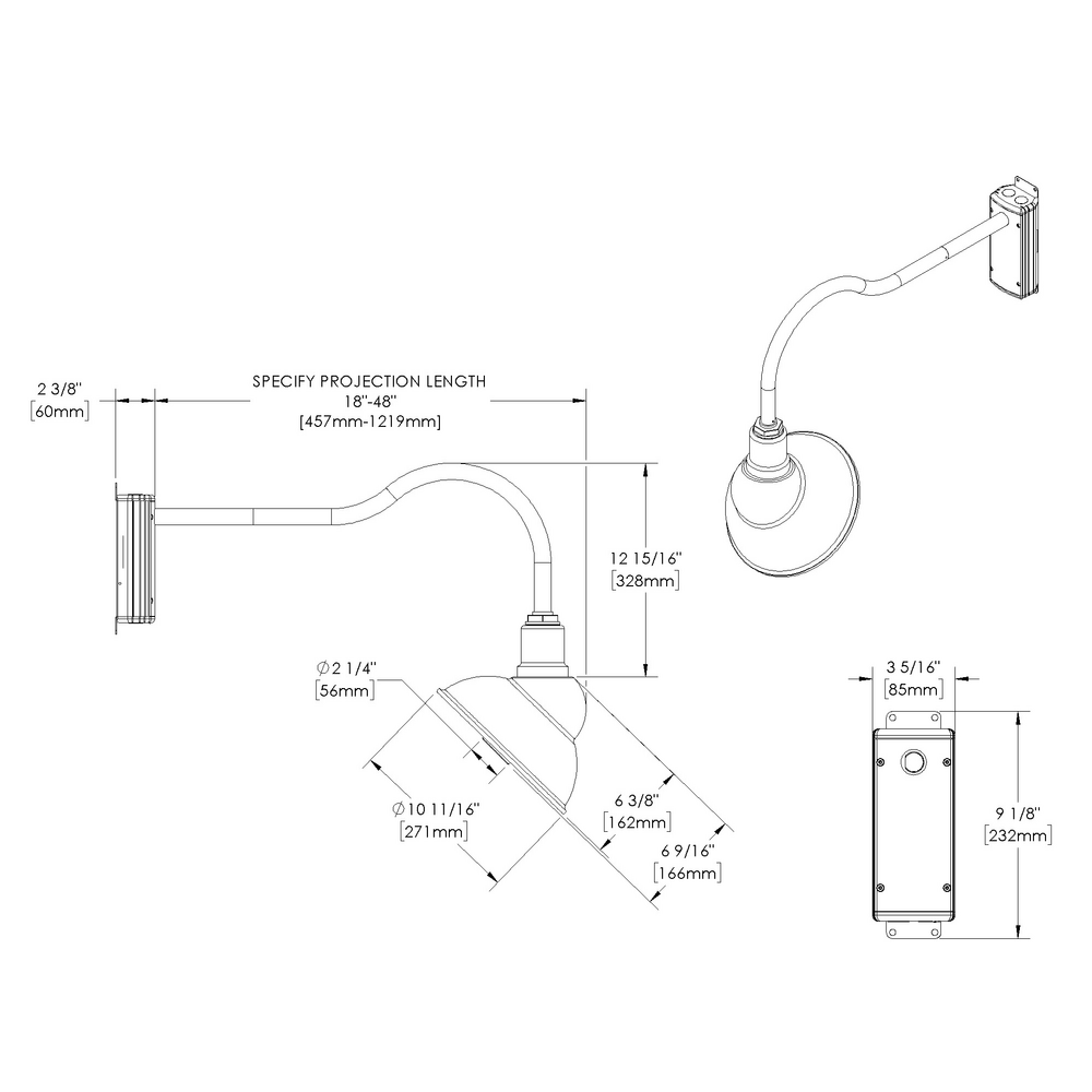 NITE STAR - Wall Mount - Line Voltage Via Transformer - Lamp MR16 Gu5.3 - Style D - Universal Power Module PM1
