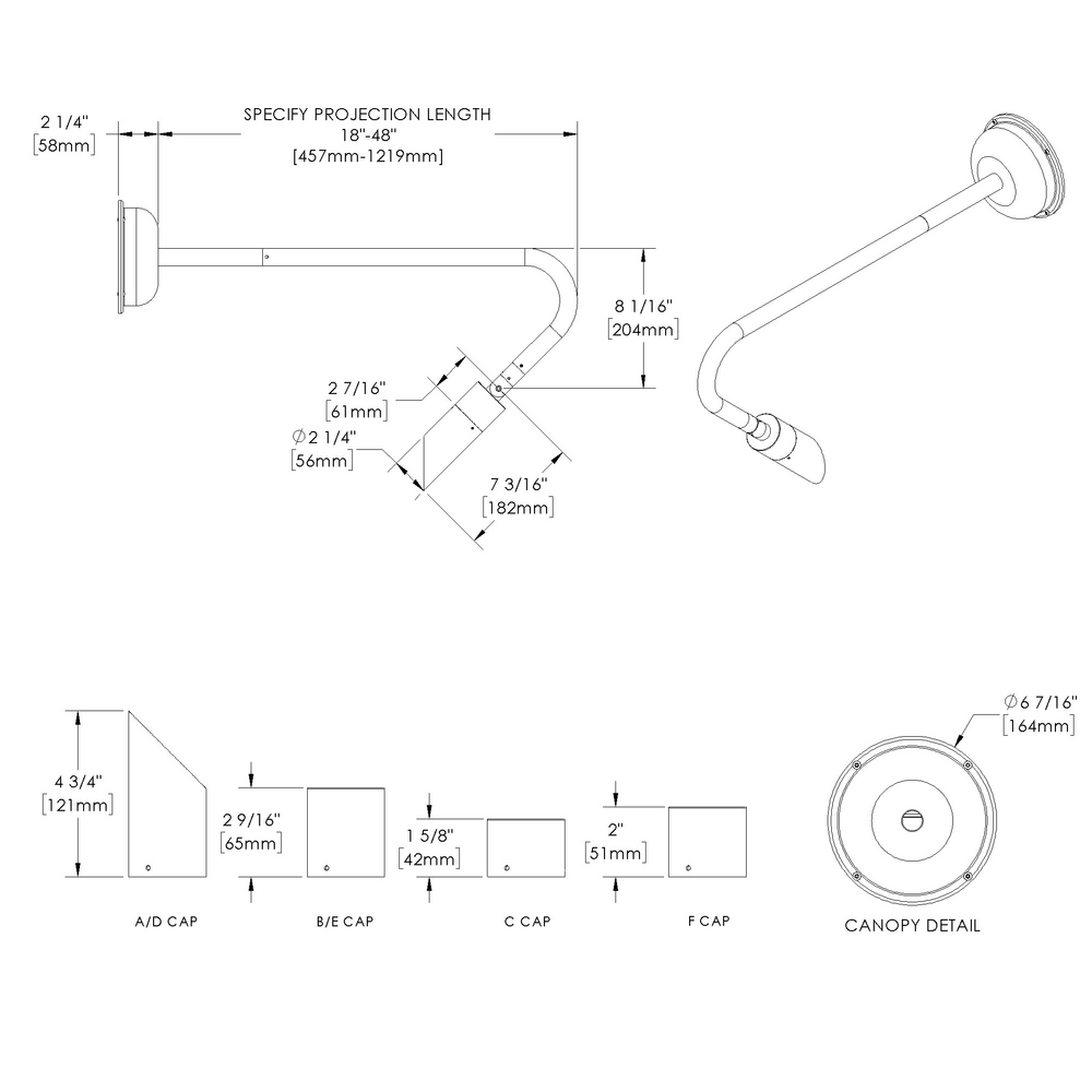 NITE STAR - Wall Mount - Line Voltage Via Transformer - LED High-Power - Style F - Single - Power Canopy PC1
