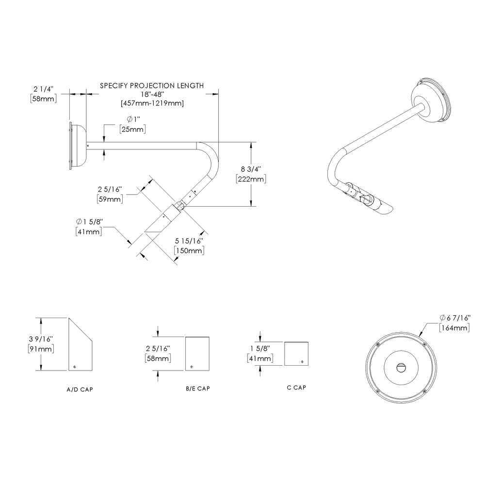 MICRO NITE - Wall Mount - Line Voltage Via Transformer - LED High-Power - Style F - 2 Fixtures - Power Canopy PC1