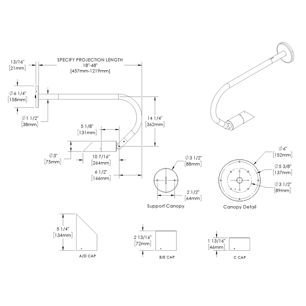 DENALI - Wall Mount - Remote Driver - LED COB - Style F - Single