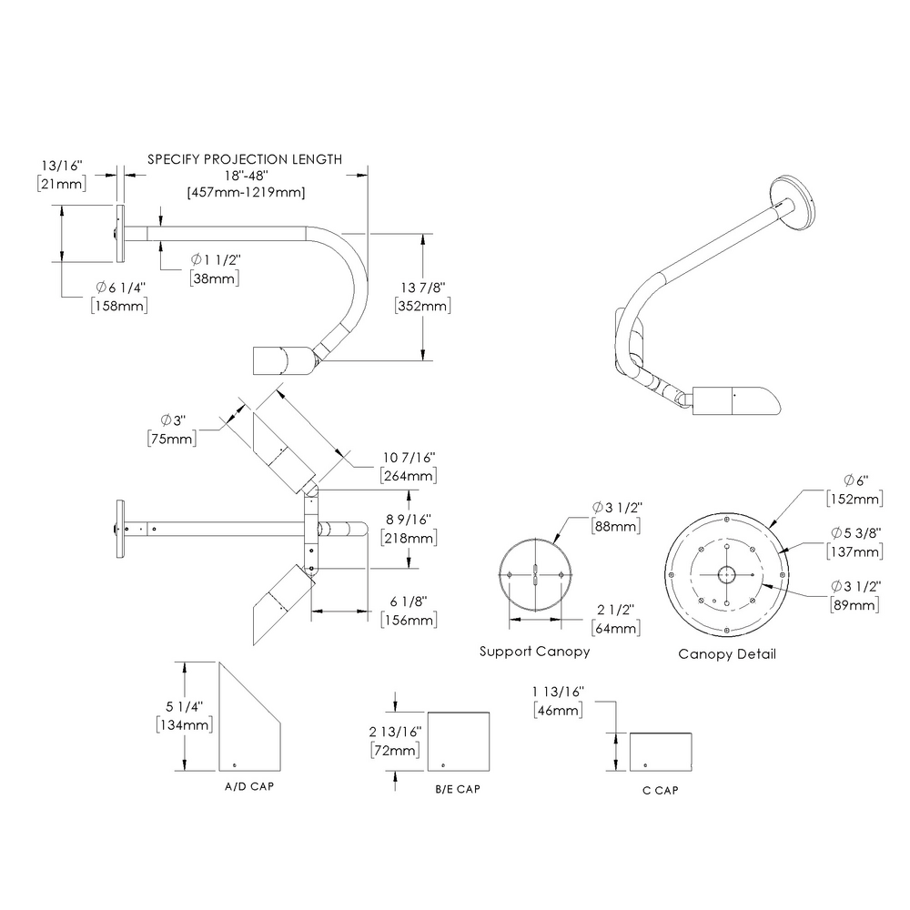 DENALI - Wall Mount - Remote Driver - LED COB - Style F - 2 Fixtures