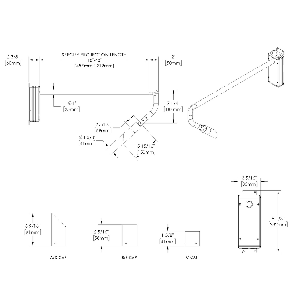 MICRO NITE - Wall Mount - Line Voltage Via Transformer - LED High-Power - Style G - Single - Universal Power Module PM1