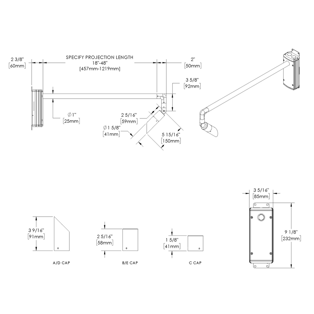 MICRO NITE - Wall Mount - Line Voltage Via Transformer - LED High-Power - Style L - Single - Universal Power Module PM1