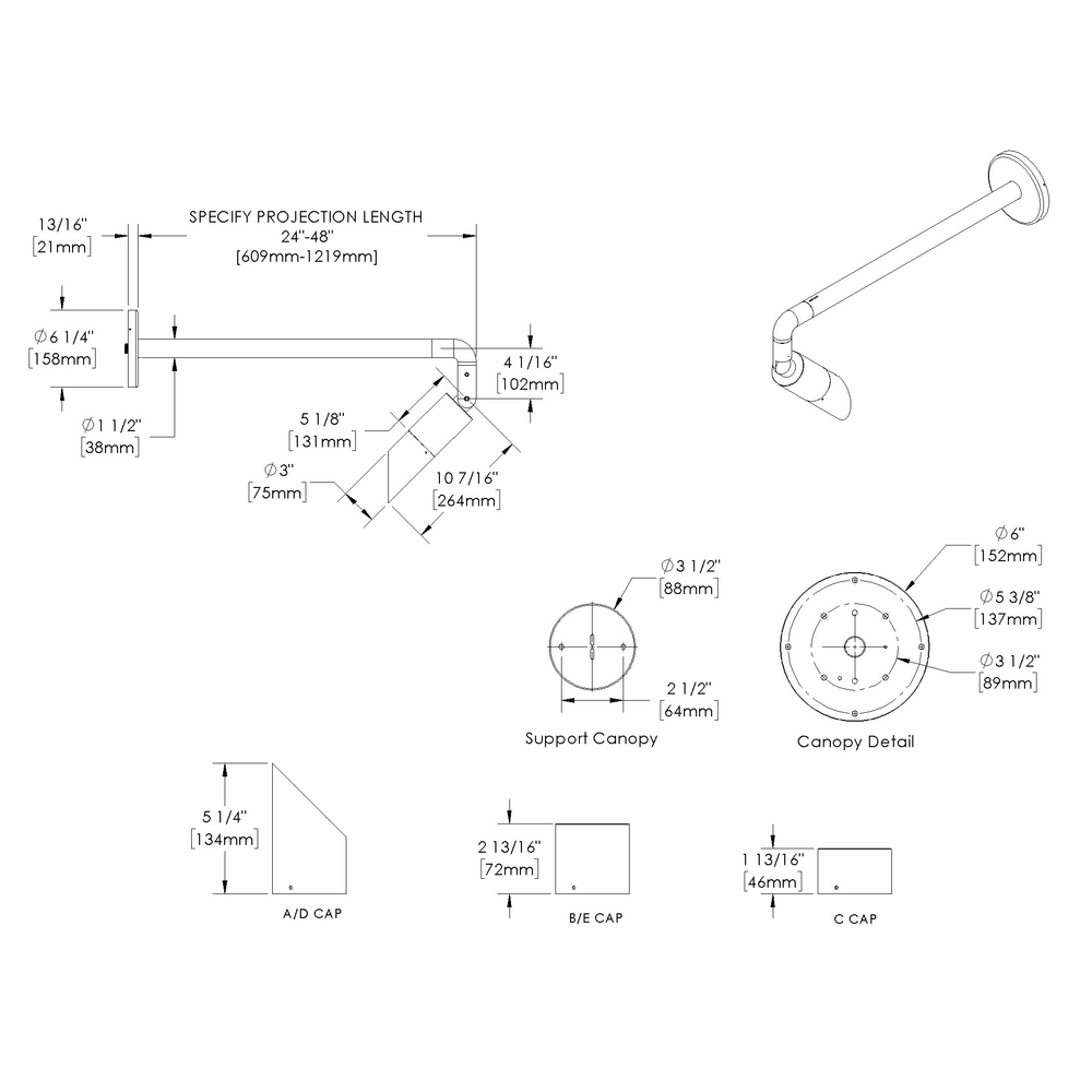 DENALI - Wall Mount - Remote Driver - LED COB - Style L - Single