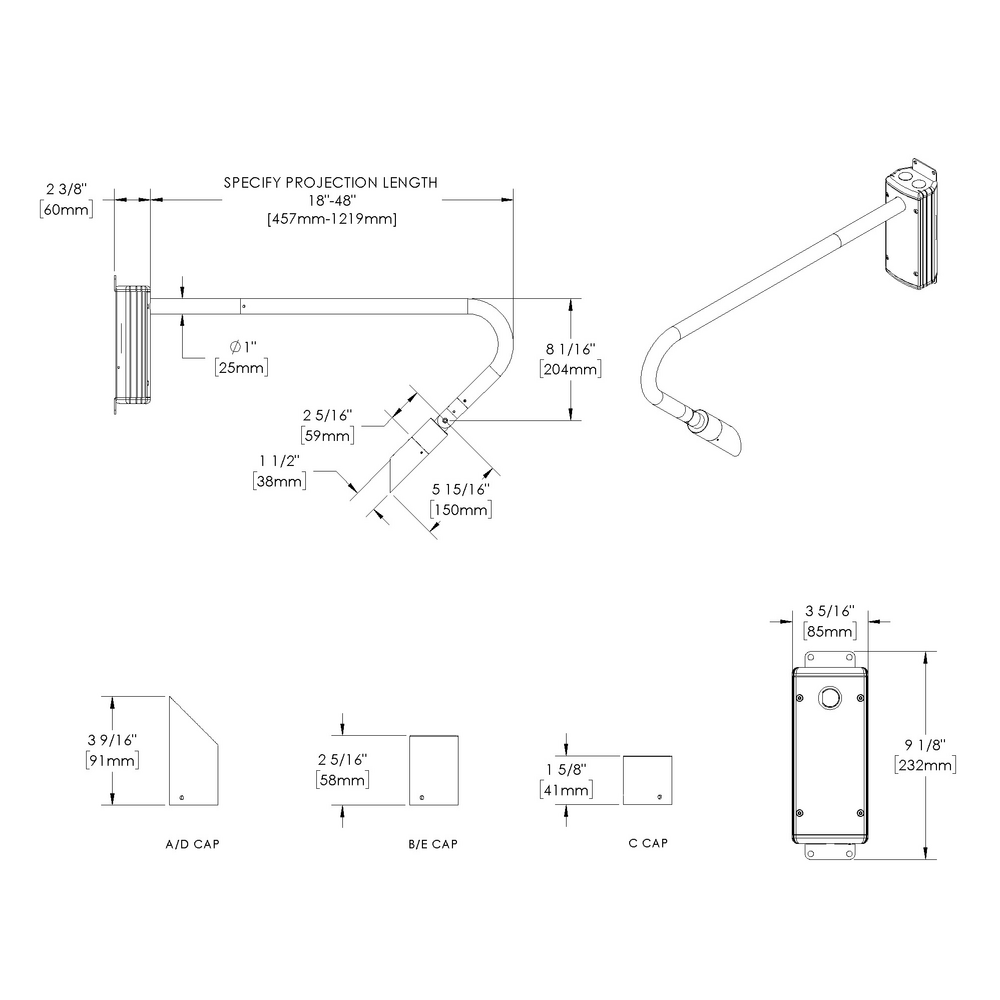 MICRO NITE - Wall Mount - Line Voltage Via Transformer - LED High-Power - Style F - Single - Universal Power Module PM1