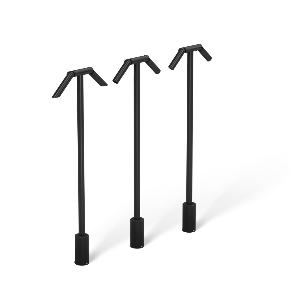 MINI MICRO - Bollard - Line Voltage Via Transformer - LED High-Power - Style C - 2 Fixtures - Symmetrical Optics