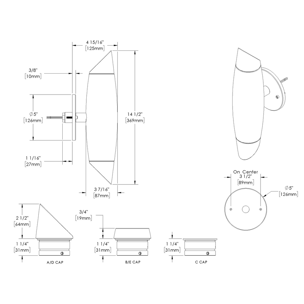 RIO - Wall Mount - Line Voltage - LED High-Power - Round - Dual - Downlight and Uplight