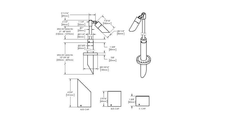 NITE STAR - Bollard - Low Voltage - LED High-Power - Style C - Single - Pipe PI1 - 18