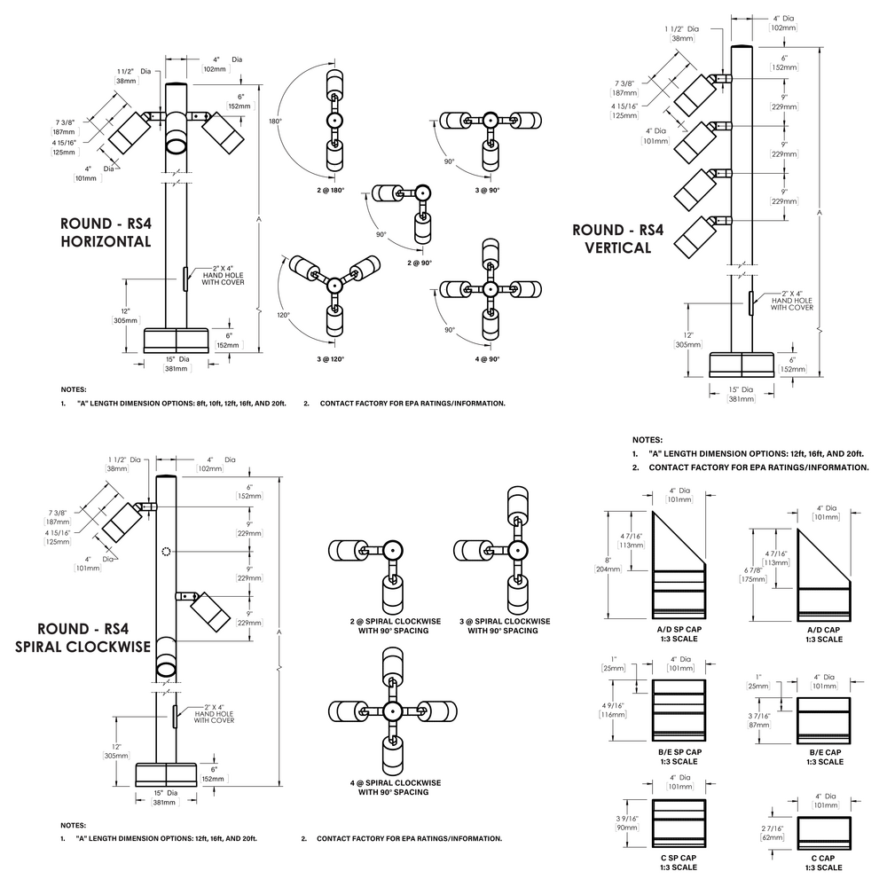 HUME - Light Pole - Line Voltage - LED COB - Round Straight Pole