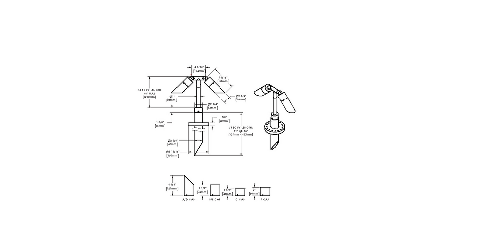 NITE STAR - Bollard - Low Voltage - Lamp MR16 Gu5.3 - Style C - 2 Fixtures - Pipe PI1 - 18