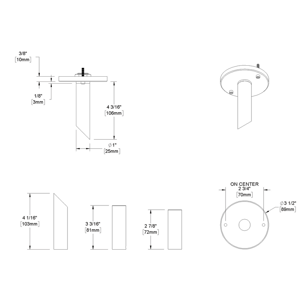 MINI MICRO - Ceiling Mount - Low Voltage - LED High-Power - Surface Mount - Asymmetrical Optics