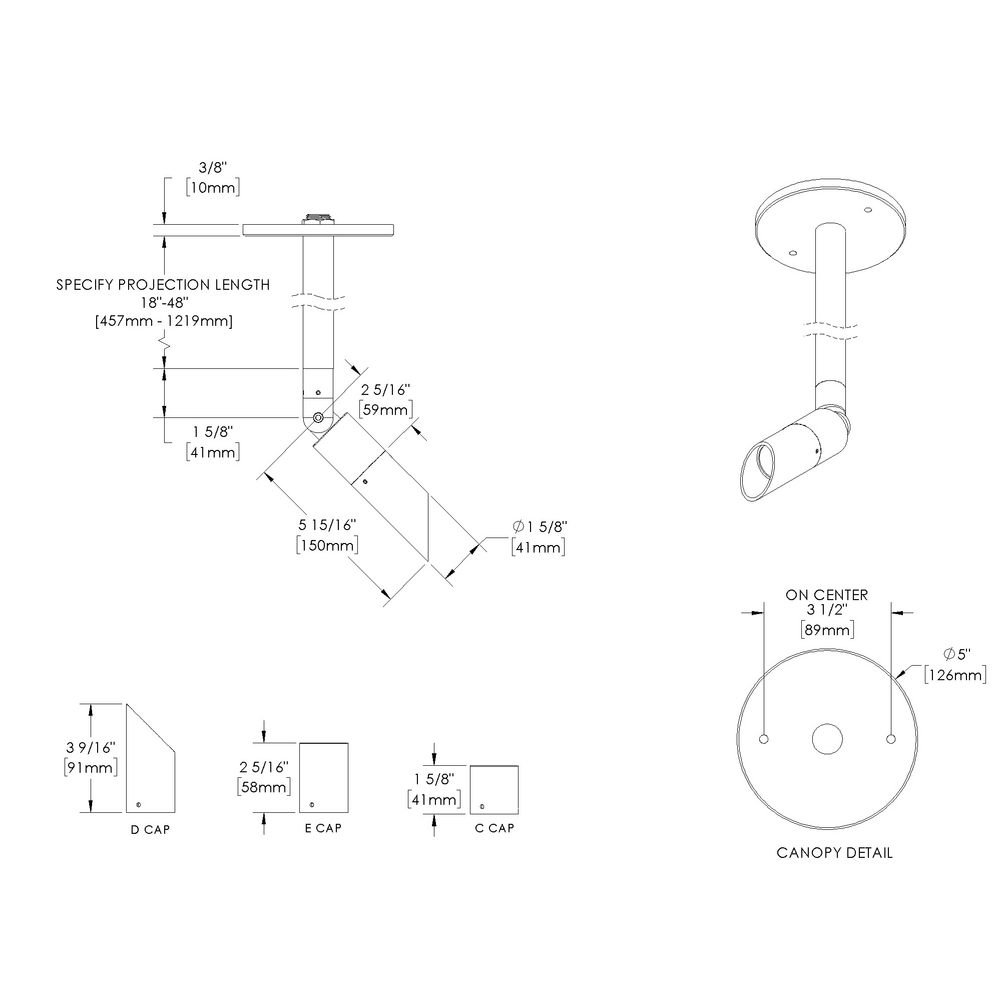 MICRO NITE - Ceiling Mount - Low Voltage - LED High-Power - Stem Mount - Single