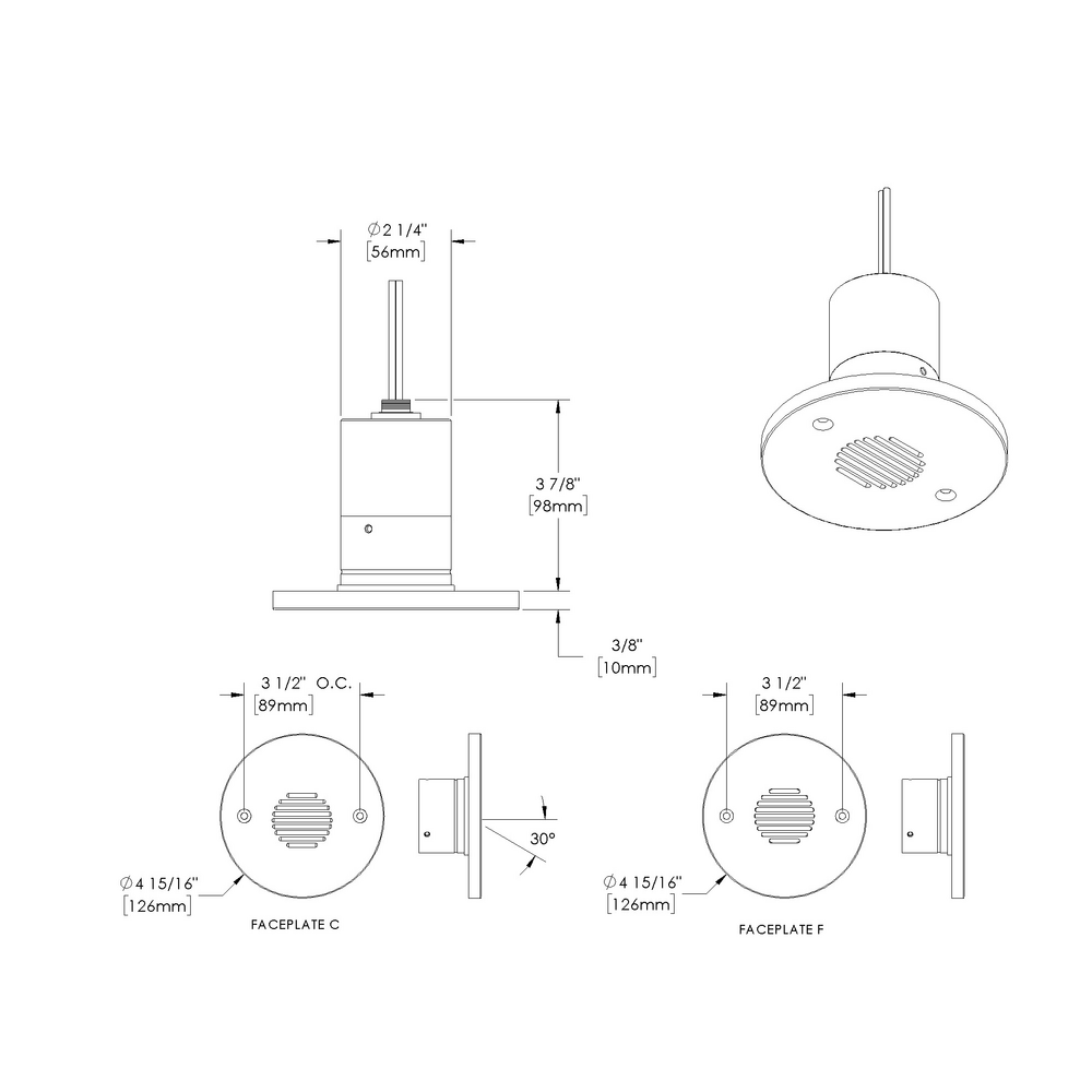 VERSA STAR - Ceiling Recessed - Low Voltage - LED High-Power - Round - Core Drill - Faceplate: Louvered