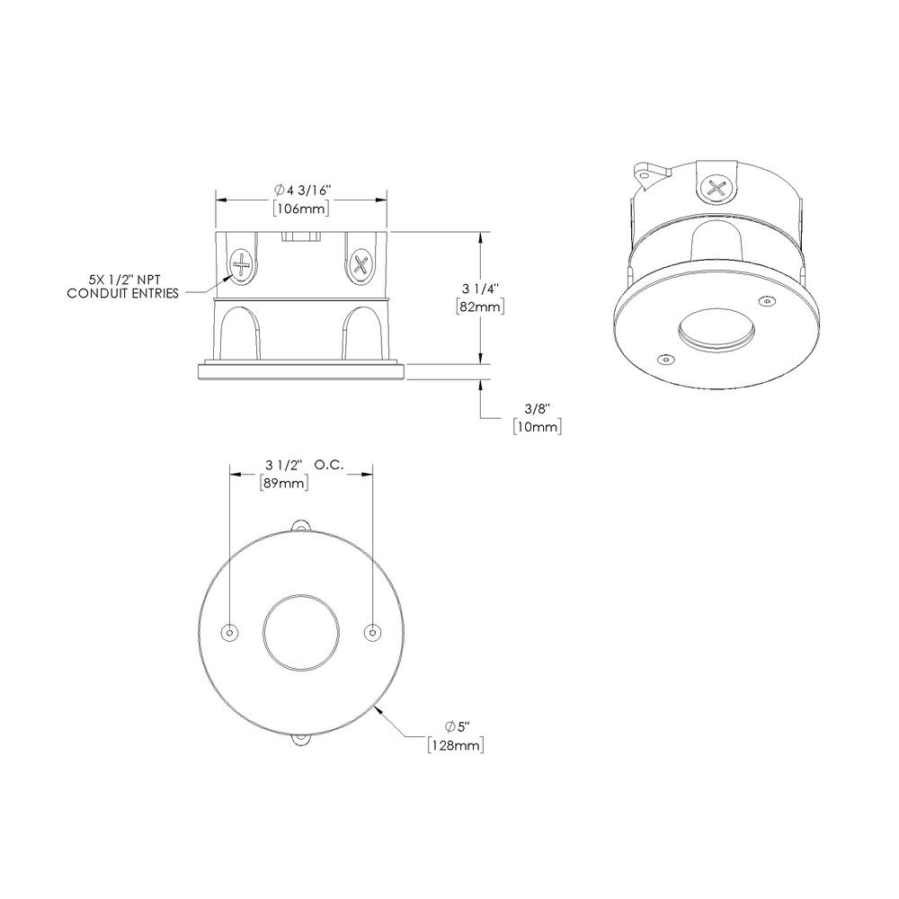 VERSA STAR - Ceiling Recessed - Low Voltage - LED High-Power - Round - Junction Box - Faceplate: Standard