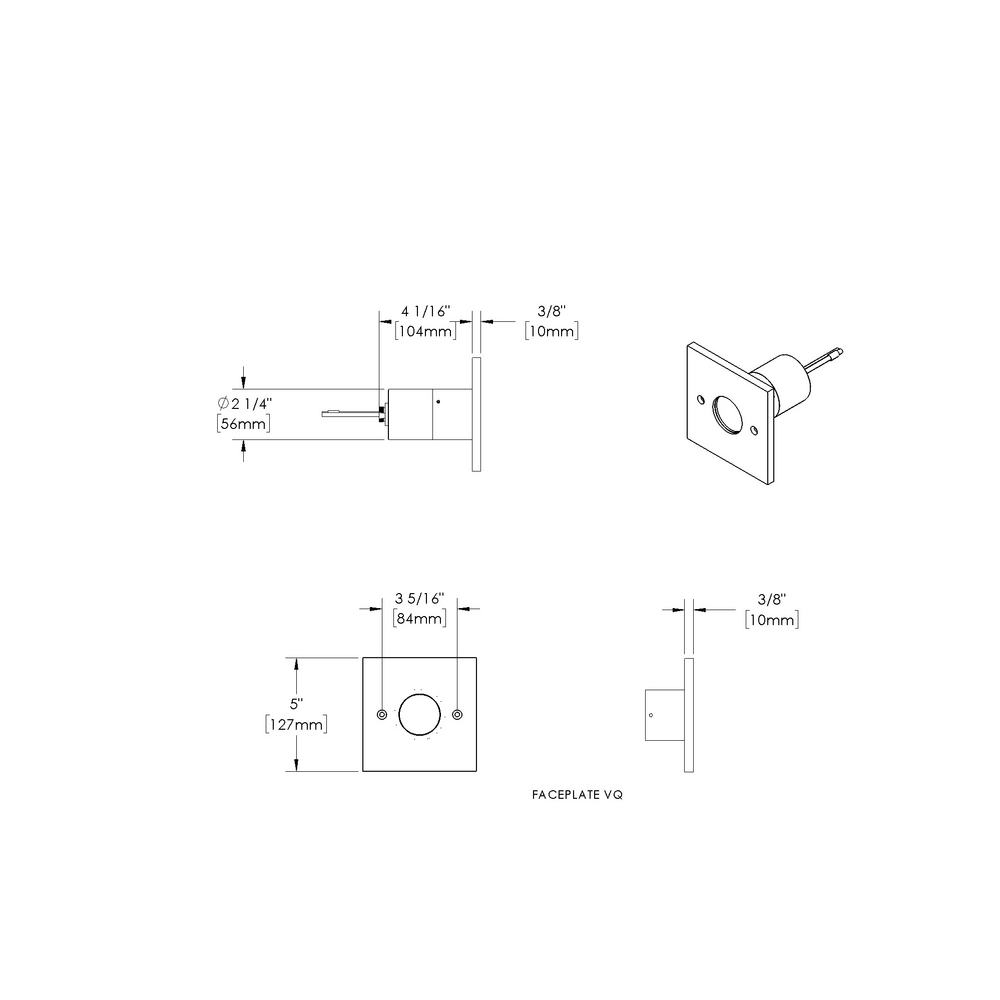 VERSA STAR - Ceiling Recessed - Low Voltage - Lamp MR16 Gu5.3 - Square - Core Drill - Faceplate: Standard