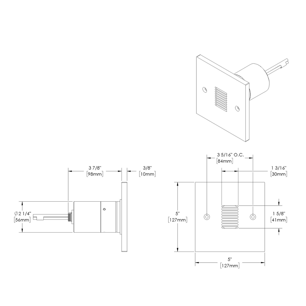 VERSA STAR - Ceiling Recessed - Line Voltage - Lamp MR16 Gu10 - Square - Core Drill - Faceplate: Louvered