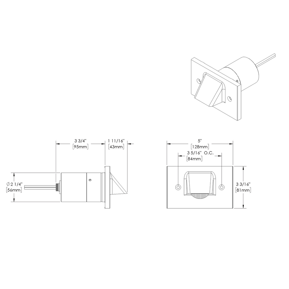 STEP STAR - Wall Recessed - Low Voltage - LED High-Power - Rectangular Horizontal - Core Drill - Faceplate: Visor