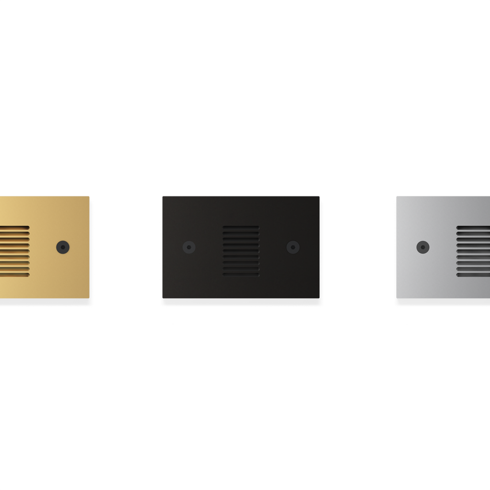 STEP STAR - Wall Recessed - Low Voltage - LED High-Power - Rectangular Horizontal - Junction Box - Faceplate: Louvered - Pattern D