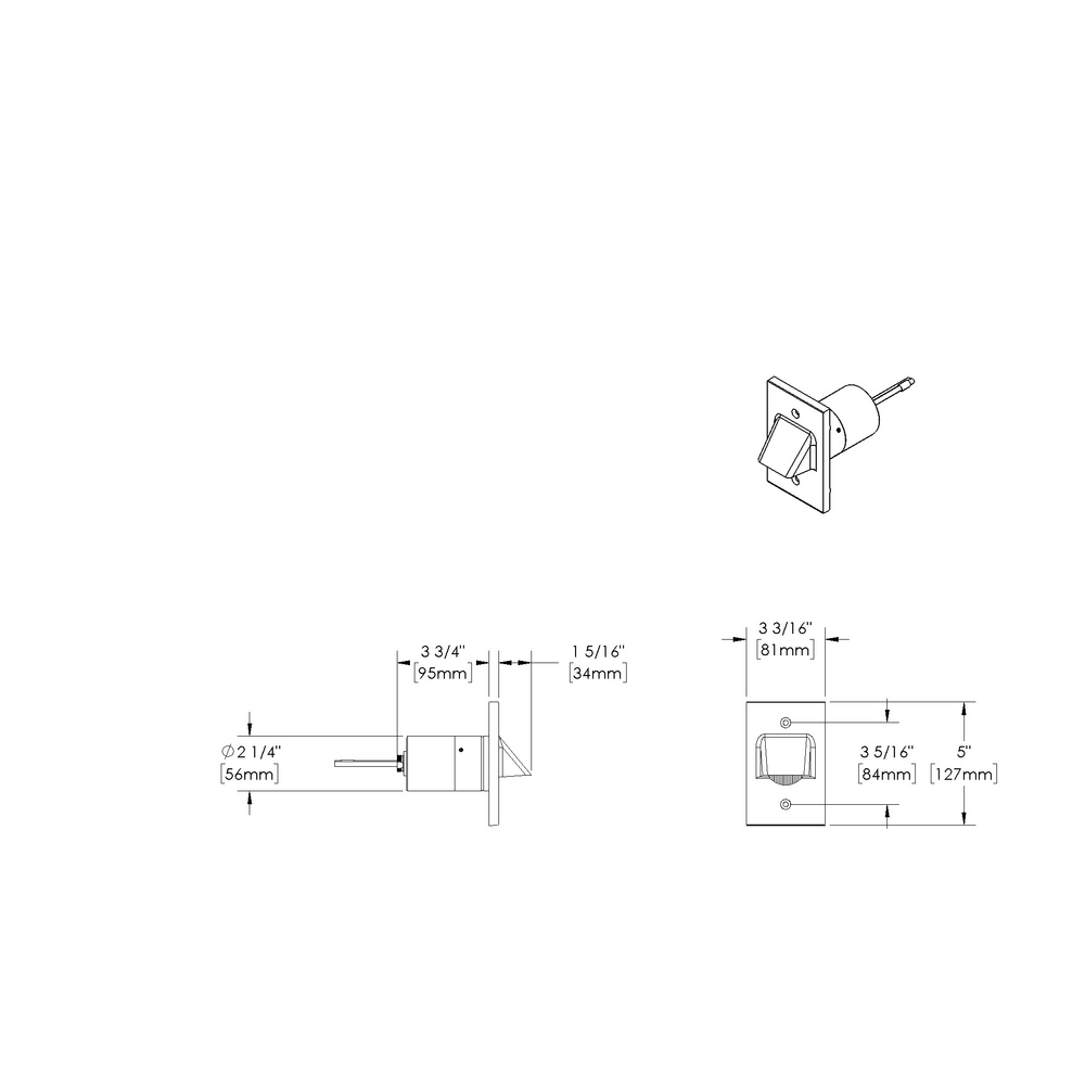 STEP STAR - Wall Recessed - Low Voltage - Lamp MR16 Gu5.3 - Rectangular Vertical - Core Drill - Faceplate: Visor