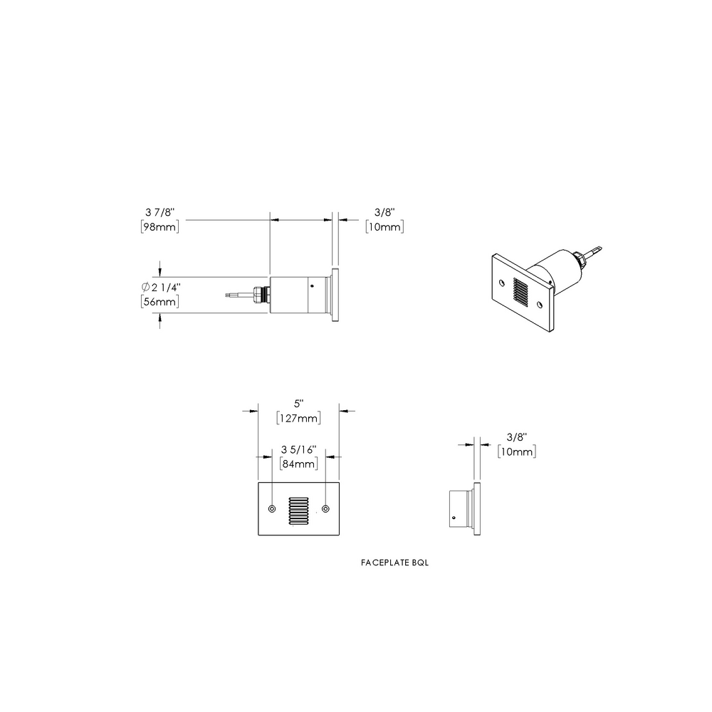 STEP STAR - Wall Recessed - Line Voltage - Lamp MR16 Gu10 - Rectangular Horizontal - Core Drill - Faceplate: Louvered - Pattern D