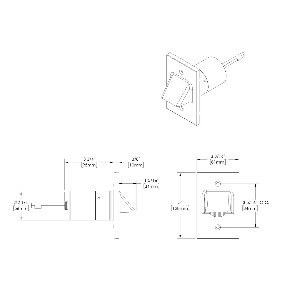 STEP STAR - Wall Recessed - Line Voltage - Lamp MR16 Gu10 - Rectangular Vertical - Core Drill - Faceplate: Visor