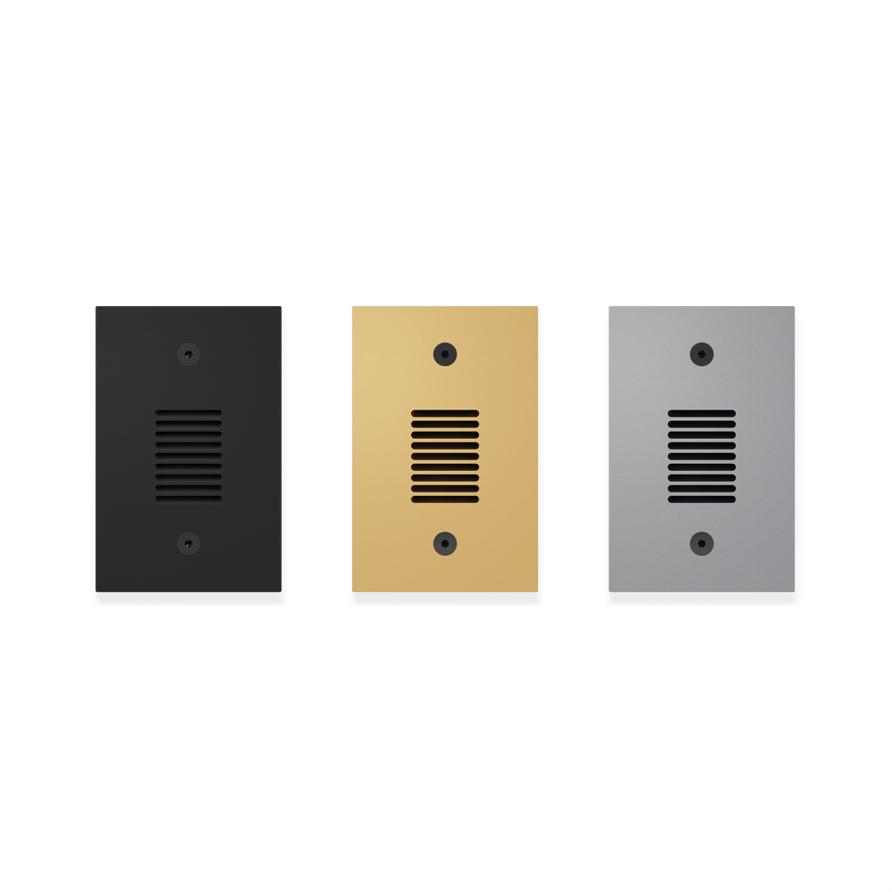 STEP STAR - Wall Recessed - Line Voltage - Lamp MR16 Gu10 - Rectangular Vertical - Core Drill - Faceplate: Louvered - Pattern D